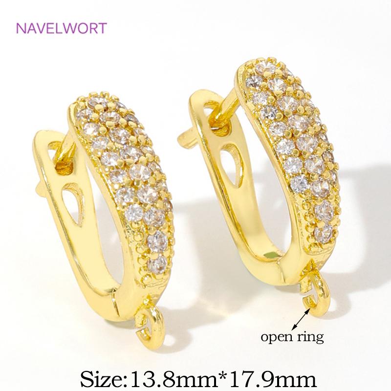 

Роскошные Швензы для Серёг с Кристаллами Циркония, Позолоченные 18K, Застежки для Серёг, Материалы для Изготовления Серёг DIY 2 pieces