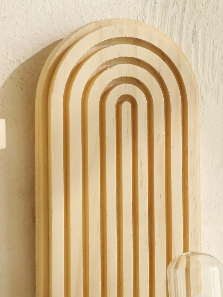 1Pc Boho Style Wooden Wall Shelves - Geometric Wall Mounted Shelves, Natural Wood Finish, Modern Home Decor, Plant Decorative