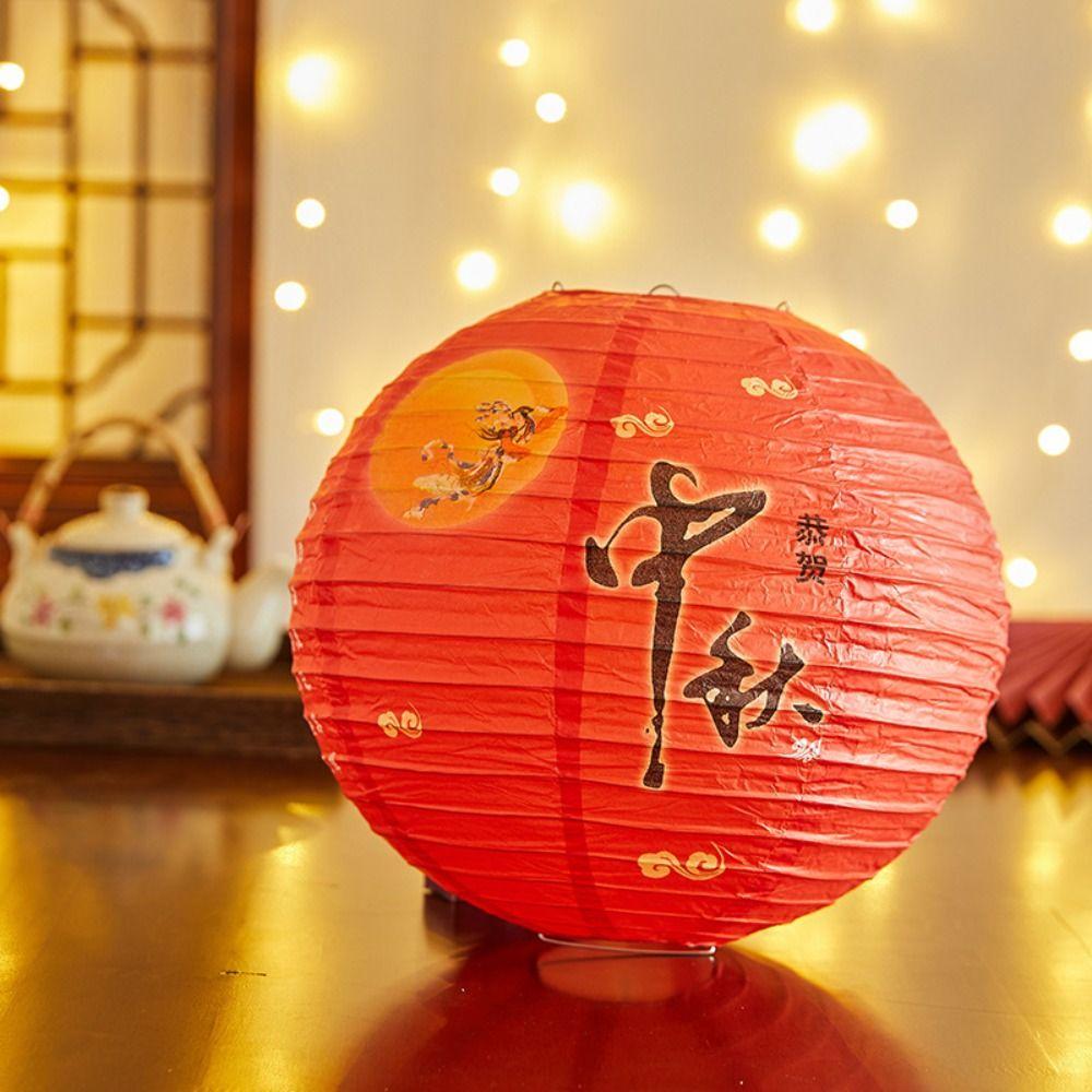 Flower Letter Printed Festival Lantern Bamboo Paper Paper Lantern Chinese Lantern Living Room