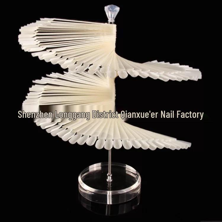 

120 Color Spiral Nail Art Chart & Wearable Gel Polish Tips Display Stand