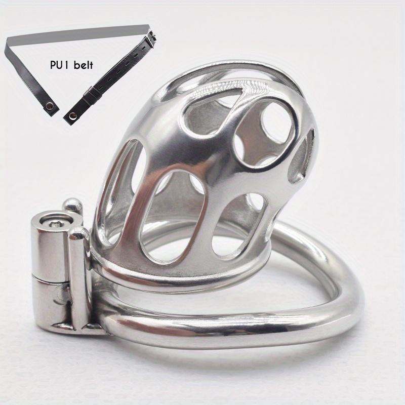 1ks mužský pás cudnosti s kovovou klecí na penis z nerezové oceli mužské hračky pro potěšení Velké BDSM sexuální produkty pro muže gay