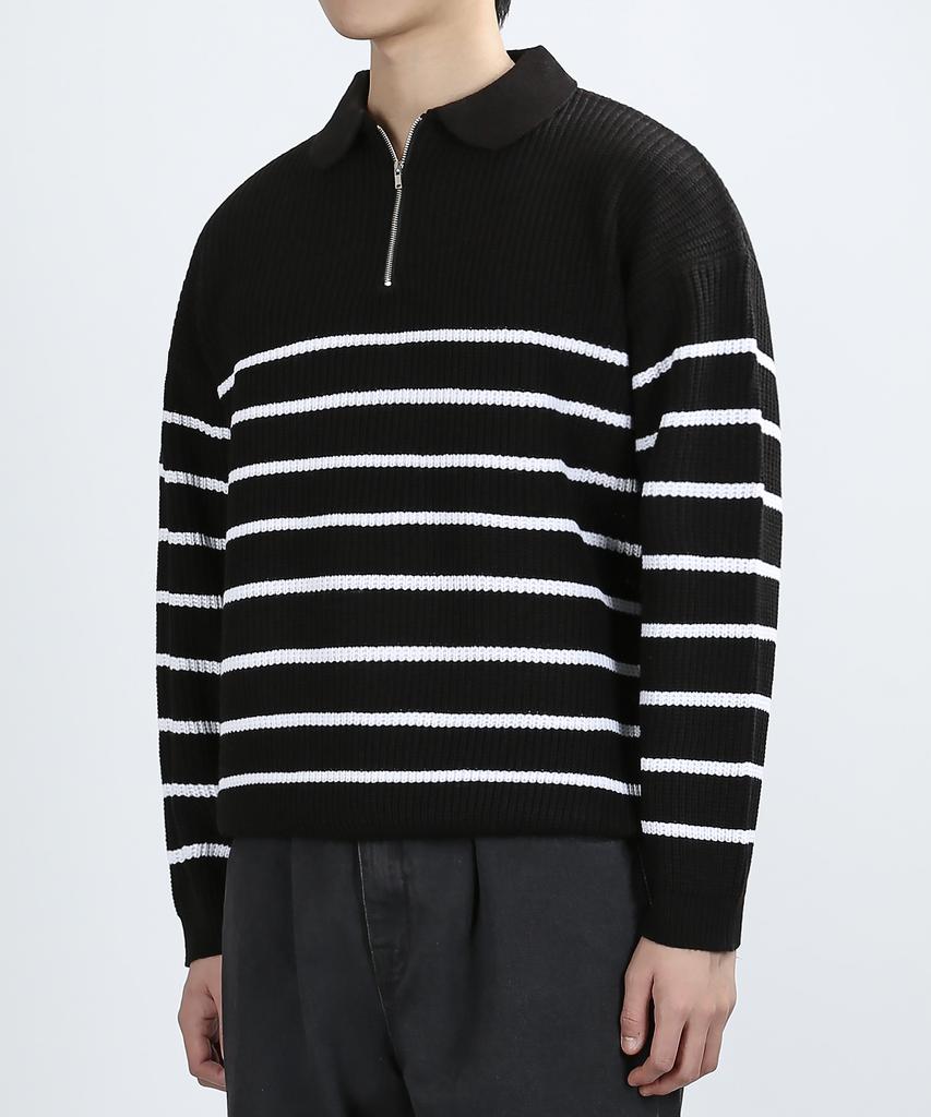 VERYVAIN Half Stripe Collor Knit (Black)