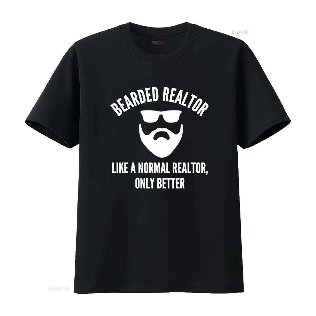 Bearded Realtor Definition Funny Male Real Estate Agent T Shirt vintage Washed Breathable Stylish Top For Everyday Wear Casual