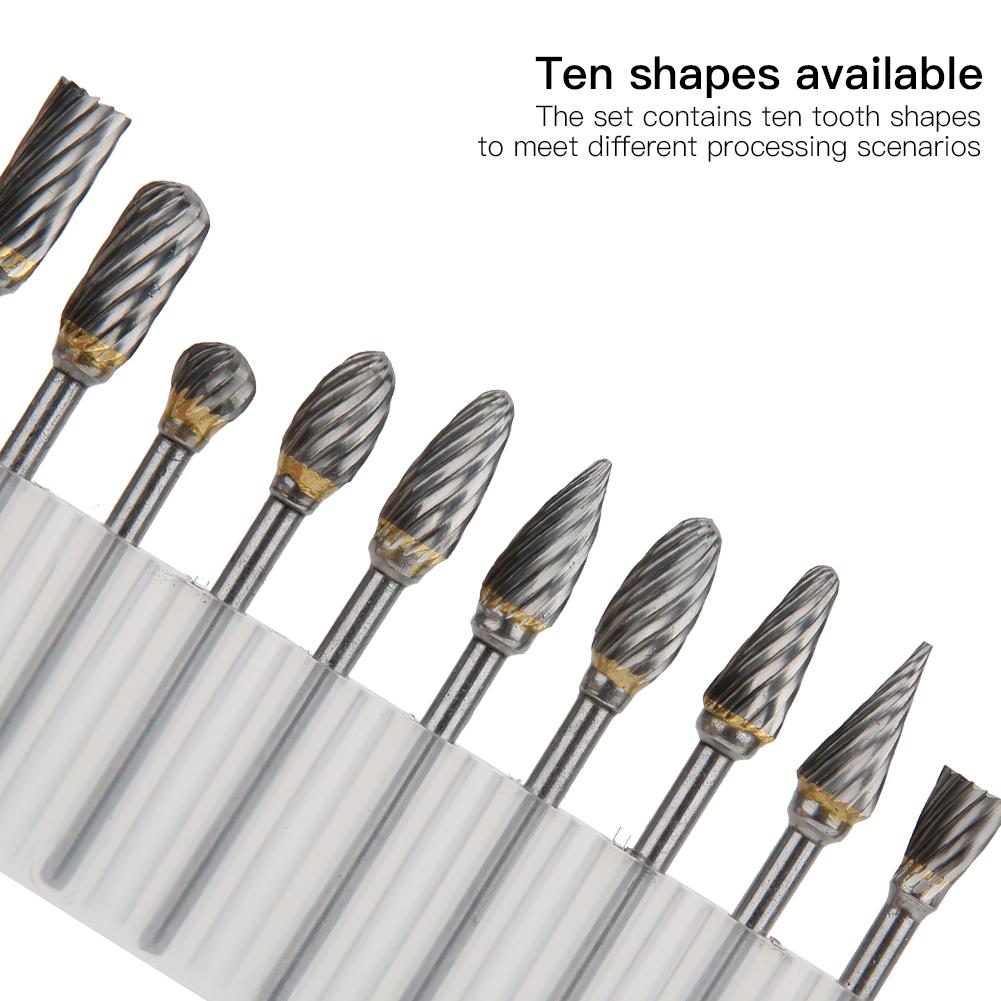 10pcs Rotation Router Bit Routing Grinding Head Engraving Milling Cutter Drilling ToolSingle Grain