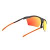 RUDY PROJECT Sports Sunglasses for Road and RYDON SLIM Graphite Frame with Polar 3FX HDR Multi Laser Orange Lenses Bikes, Cycling, Marathons, Jogging,