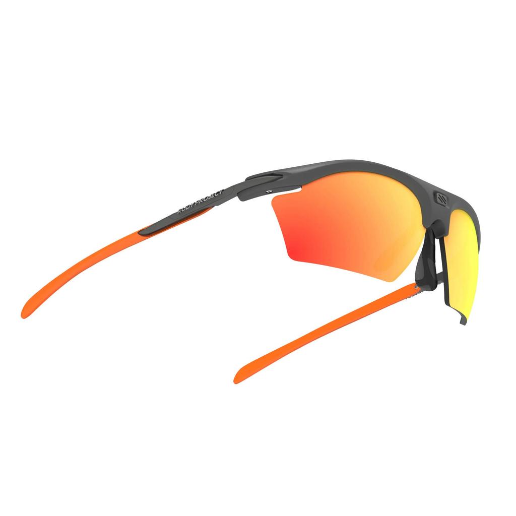RUDY PROJECT Sports Sunglasses for Road and RYDON SLIM Graphite Frame with Polar 3FX HDR Multi Laser Orange Lenses Bikes, Cycling, Marathons, Jogging,
