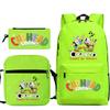 Cartoon Teacup Head Cuphead Student Backpack Oblique Span Bag Pencil Bag Primary And Secondary School Students Children'S Schoolbag Three-Piece Set