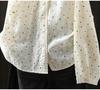 Women's Spring 2026 Polka Dot Lace Collar Cotton Shirt with Embroidered Jacquard Design