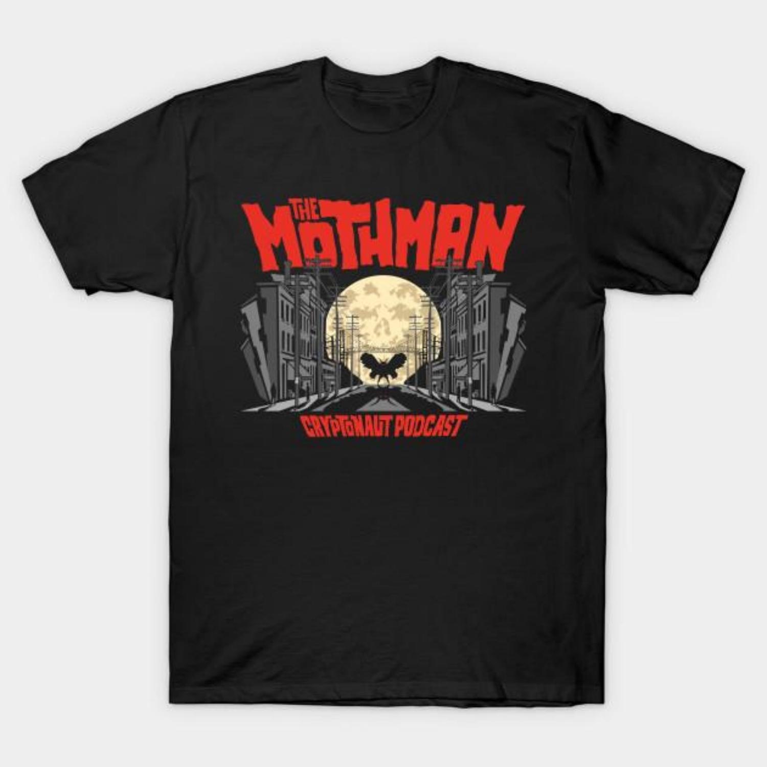 

Men Black Print T-shirt The Mothman Noir No-Cut Transfer Paper Print Cotton Tshirt S чёрный