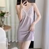 Autumn and Winter Golden Velvet Women's Sexy Mesh Pajamas Suspender Nightgown Nightgown Two-piece Set Thickened Thermal Bathrobe Loungewear