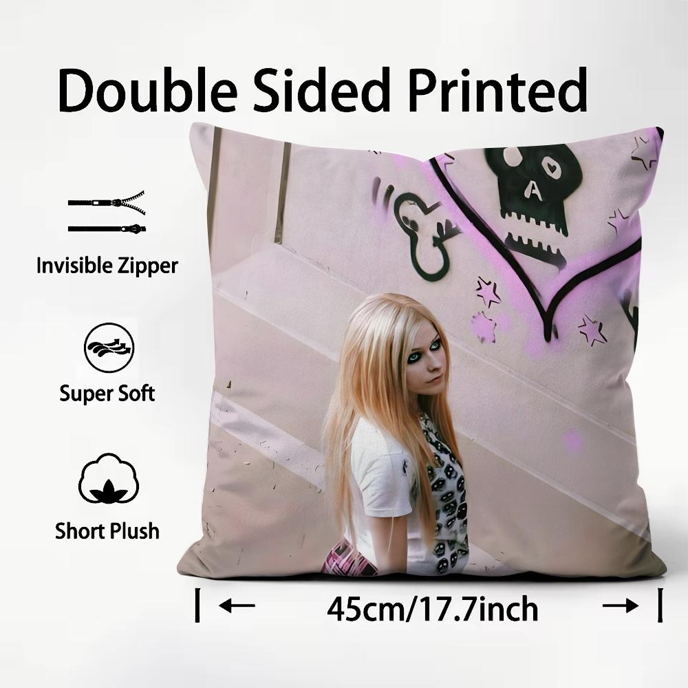 

AAvril LavigneE Singer Cushion Cover Plush Fabric Soft DoubleSided Printed Sofa Warm Winter Home Child Gift Pillow Case 30x30cm