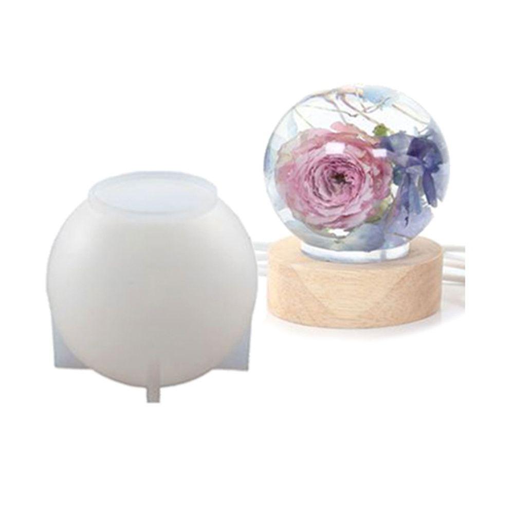 Gjør-det-selv-håndverk Verktøy for fremstilling av smykker UV-epoksyharpiksform Rund kulelysholder silikonform