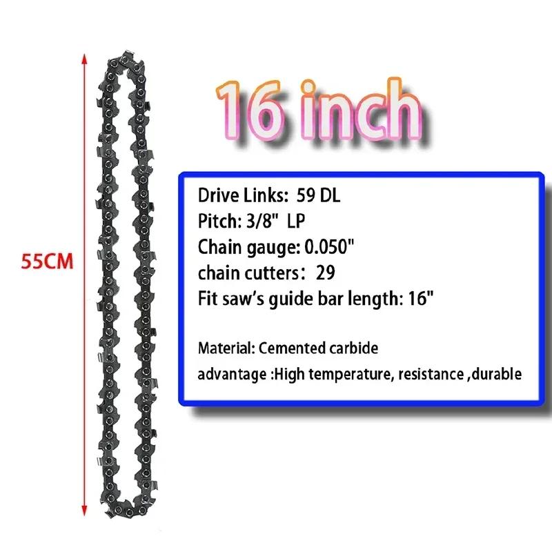 

10/12/14/16 дюймов металлическая цепь бензопилы 3/8 LP 40/45/50/52/55/56/59 приводные звенья 0.050 калибр для электрических цепных пил аксессуары