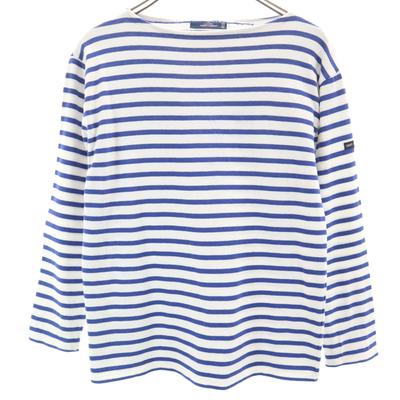 SAINT JAMES Made In France Long Sleeve Boat Neck Basque Shirt SM Blue Men's Used