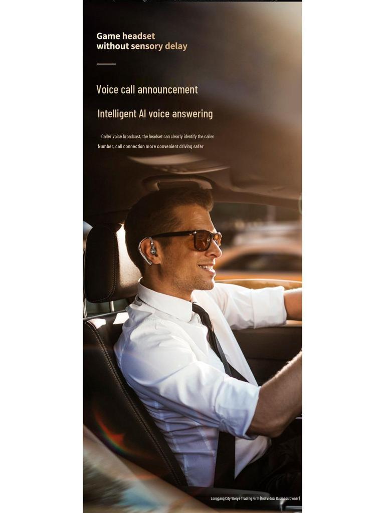 2025 Bluetooth Ear-Hook Headphones with Ultra-Long Battery Life, Compatible with Android, Apple, Xiaomi - Perfect for Business, Taxi, and Takeaway Use