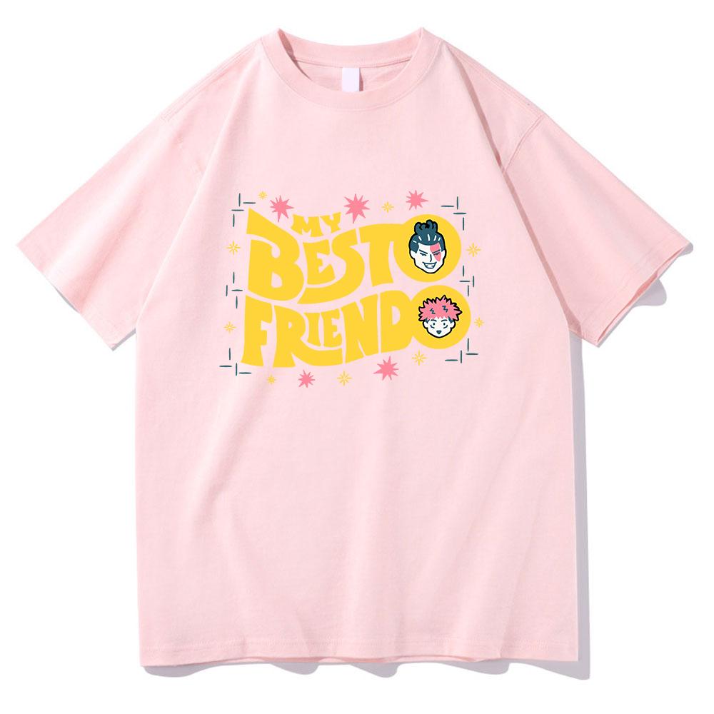 100% Cotton Tees My Besto Friendo T Shirt Unisex  Harajuku Anime Jujutsu Kaisen T-Shirt Unisex Unisexga Aesthetic Graphic Kawaii Shirts