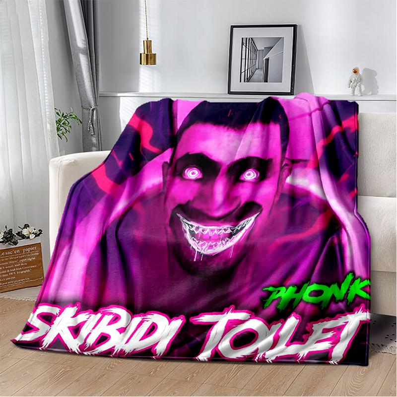 3D Skibidi Toilet Speakerman Cameraman TVman Flannel Blanket,Soft Throw Blanket for Home Bedroom Bed Sofa Travel Cover Kid Gift