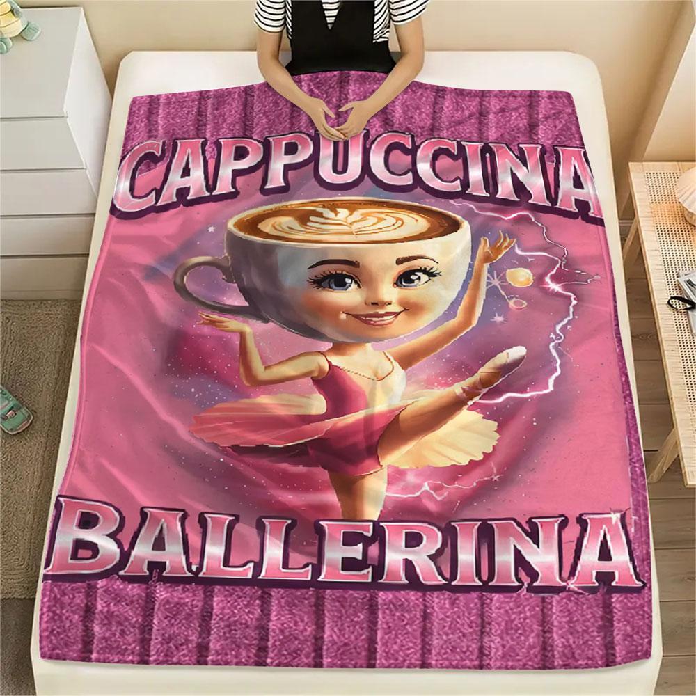 1PC Ballerina Patterned Flannel Blanket Suitable For All Seasons for Home Decor Warmth and Comfort Gifts Holiday Present
