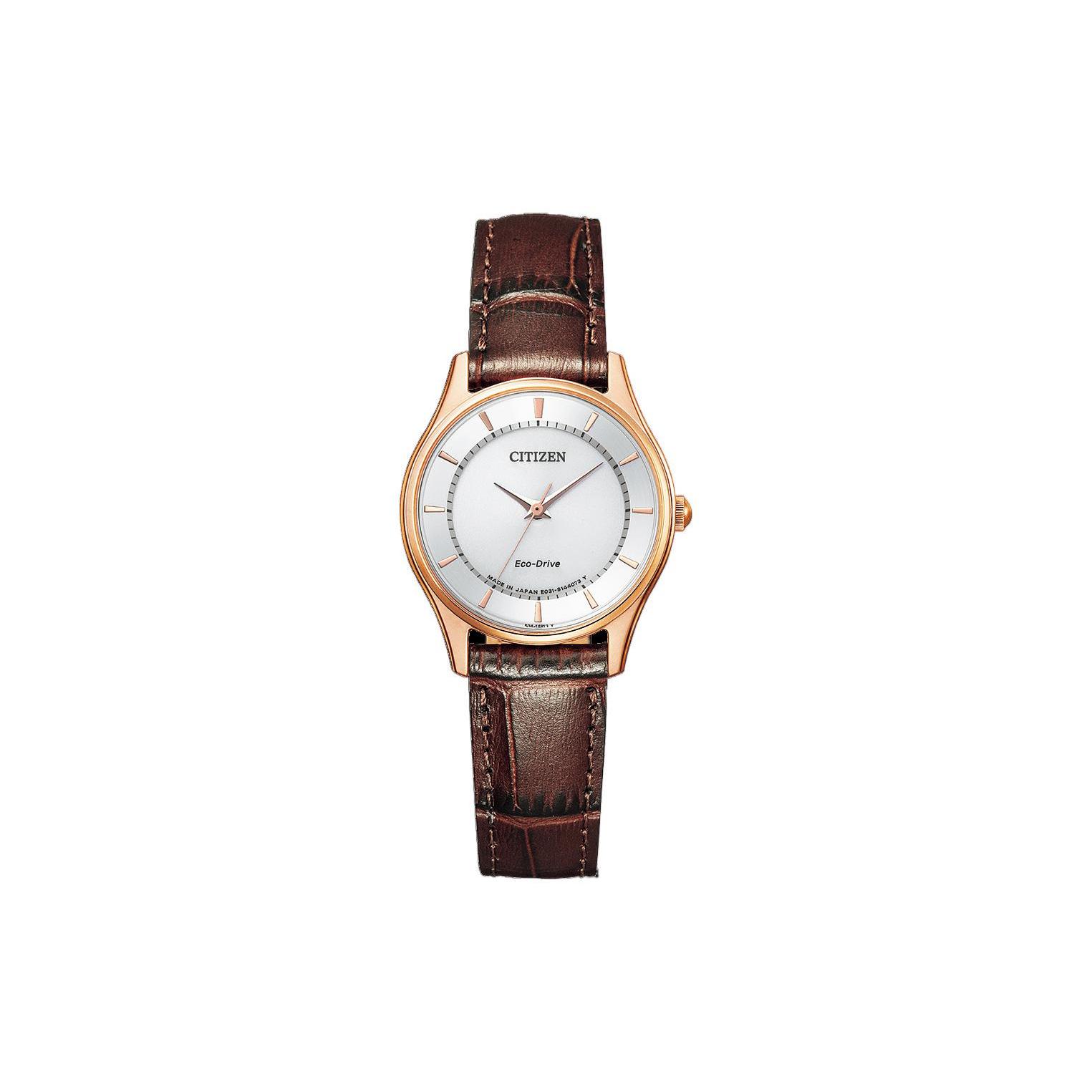 CITIZEN 50m Water Resistant Light Powered Quartz Movement Leather Strap Watch Women s Watch EM0402-05A