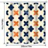 Moroccan Abstract Line Color Shower Curtain - Modern Art Design, Machine Washable, Includes Hooks, Partially Lined