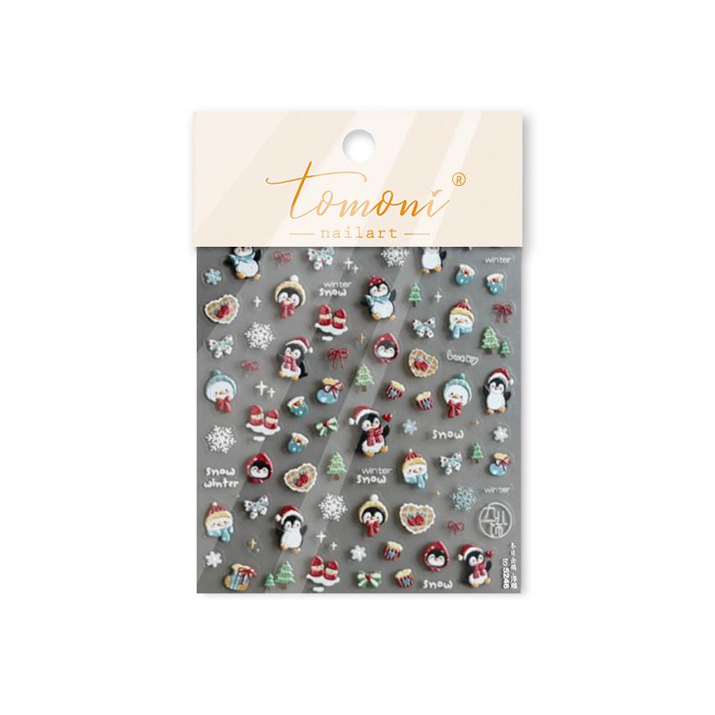 

Tomoni Snowflake & Penguin Winter Nail Art Stickers