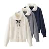 Za New Fall Women's Clothing 2025 Preppy Style Fashion Sweet Bows Long Sleeves Knitting Cardigan Sweater