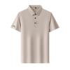 Men's Business Casual Short Sleeved Shirt with Badge Solid Color Polo Shirt Fashionable Breathable Comfortable Versatile Top