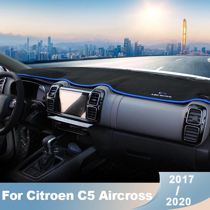 

Для Citroen C5 Aircross 2017 2018 Чехлы на приборную панель автомобиля Коврик от солнца Козырек Инструментальная панель Ковры Анти-УФ аксессуары Blask Side