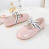 2026 Spring and Autumn New Girls' Leather Shoes Soft Sole Bow Medium Older Children's Princess Children's Single Shoes