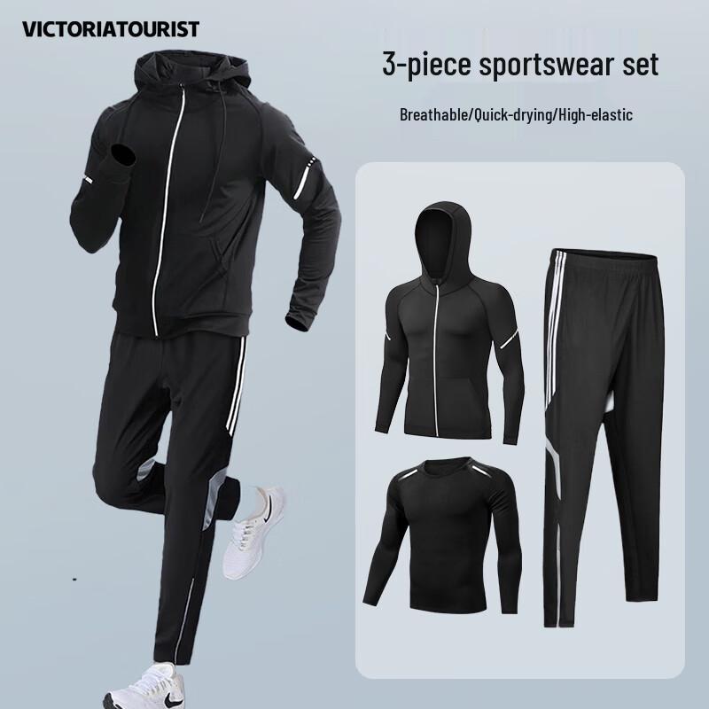 VICTORIATOURIST Men s Quick-Dry Running Training 3-Piece Set XXL