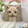 Fluffy Alpaca Pillow Cover Double Sided 2D Print Cozy Soft Pillow Cover Living Room Bedroom Sofa Decor Whimsical Accessory Gift