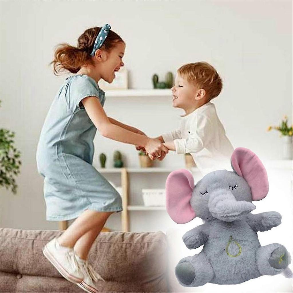 Calming Elephant Breathing Sleep Buddy, Portable Plush Baby Toy