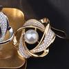 Scarf Ring Clip for Women Rhinestone Flower Belt Scarf Slide Buckle Metal Floral Shawl Brooch Ties Clips for Dress Shirts Clothing Accessories