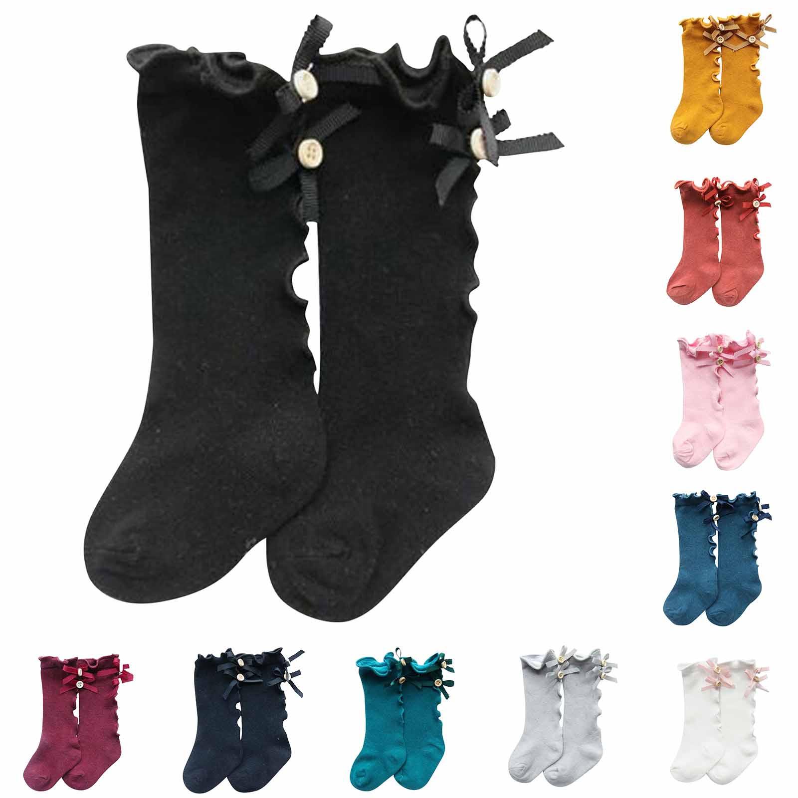 

Весенние и летние чулки с грибком и бантом для детей, детские чулки средней длины, хлопковые длинные кружевные детские чулки для маленьких девочек