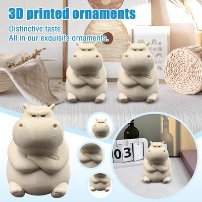 Hipo Criativo e Rabugento Impresso em 3D Fofo e Ornamento de Decoração para Casa