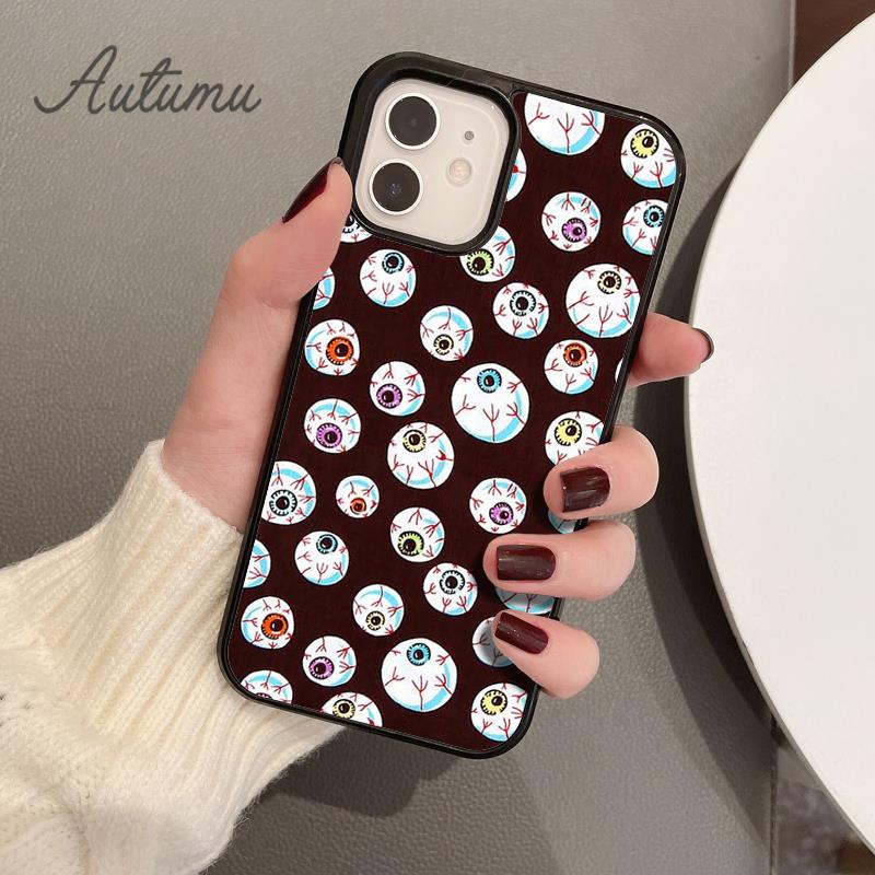 CRAZY EYEBALL PATTERN Phone Case for iPhone 11 12 13 14 Pro Max Mini X XR XS SE 2020 6 7 8 Plus Samsung Galaxy S21 S22 Shell