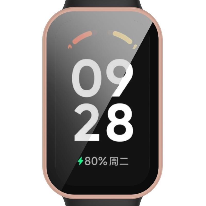 Screen Protector Case Full Coverage PC Protective Cover Washable Bumpers Housing Skin for Band 8 Active/Redmi Band 2