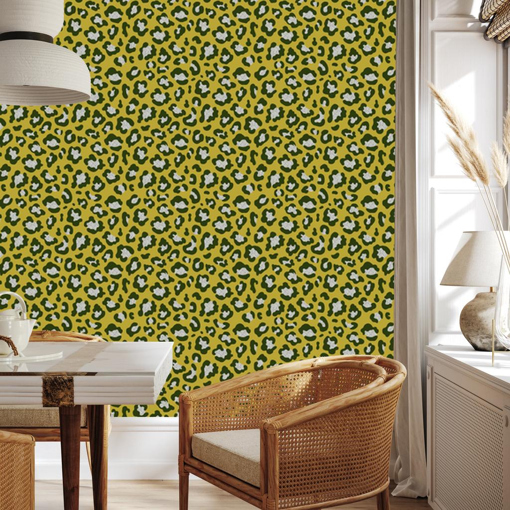 Green Leather Yellow and Olive Wallpaper for Living Room and Bedroom 50x1000