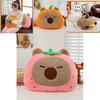 Adorable New Cartoon Capybara Plush Pillow Soft Cushioned Toy In Brown Pink Orange