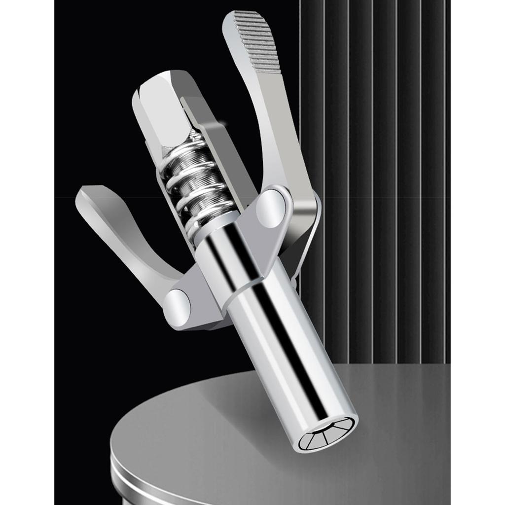 Grease Guns Coupler Quick Release Double Handles Grease Guns Tip with 6 Locking Plate High Pressure Grease Fitting