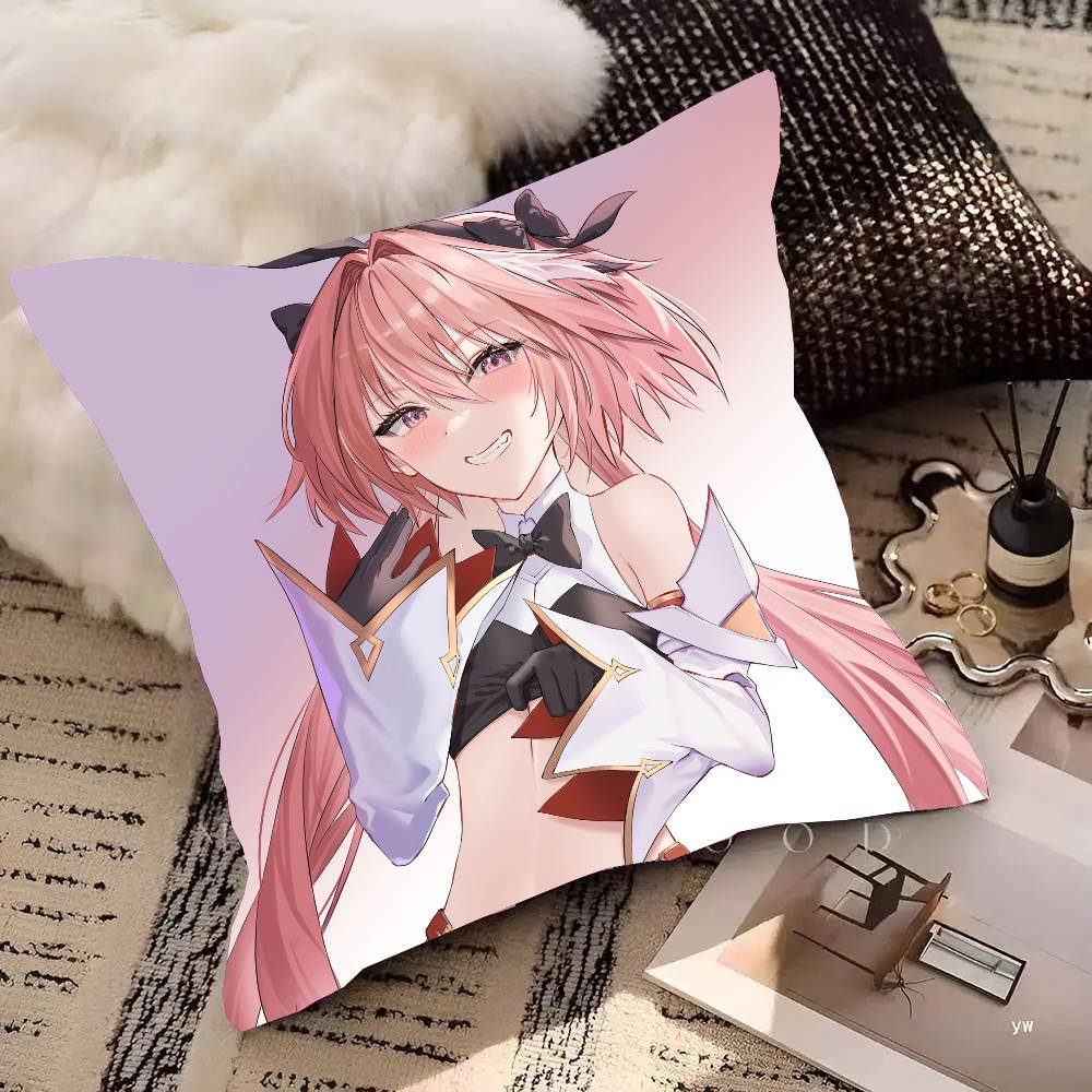 Astolfo Anime Fate Pillow Case Fashion Square Pillowcase Bedroom Sofa Room Ins Decoration Leisure