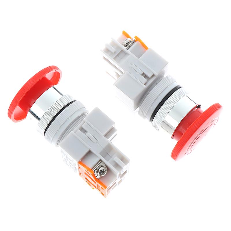 1Pc Red Mushroom Cap Normally Closed Emergency Stop Push Switch Button 10A Lay37