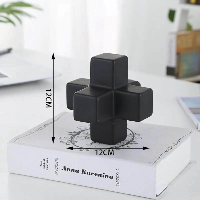 DXUIALOI Nordyckie proste galwanizowane klocki ceramiczna dekoracja prosta geometryczna dekoracja domu salonu biurka