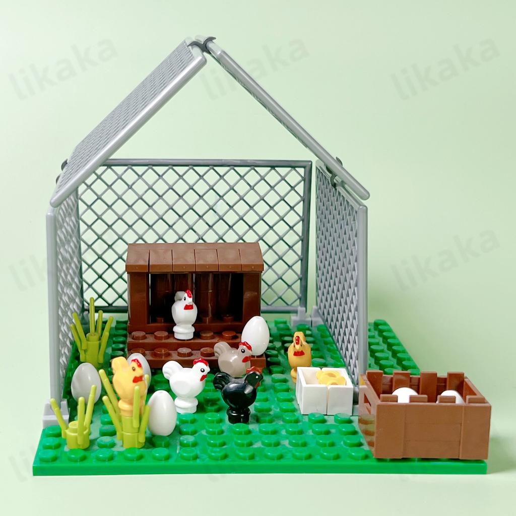 Moc Animals Construction Blocks City Farm Chicken Coop Hen House Blocks Diy Toys For Kids Young Boys Girls Birthday Gifts Kids Toys