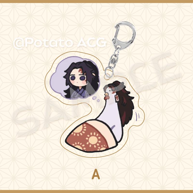 Přívěsek na klíče Anime Demon Slayer Kimetsu No Yaiba Kamado Tanjirou Oboustranný HD Přívěsek na tašku Dárek pro fanoušky Cosplay rekvizity Šperkový dárek