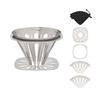 Thous Winds Coffee Stainless V60 Outdoor Includes Storage Bag Dripper, Compact, Foldable, Ultra-Lightweight, 33g, Steel, Compatible, Camping,