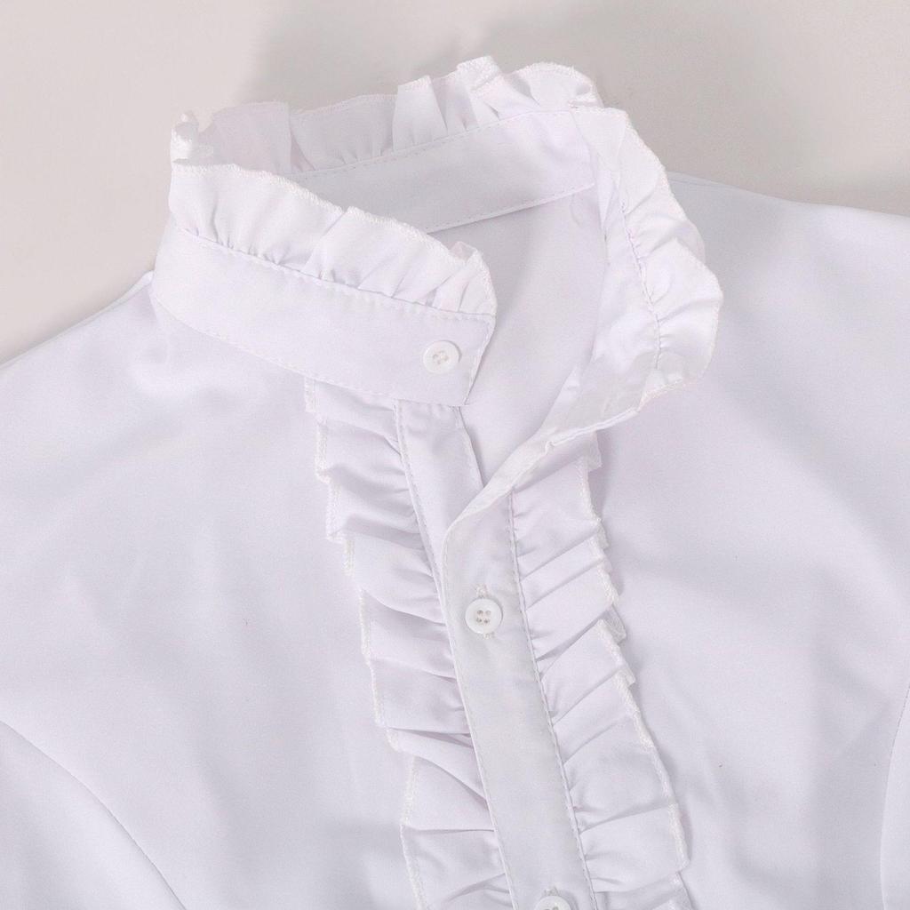 2023 Women's European & American Steampunk Victorian Pleated Shirt