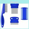 Blue Pet Flea Comb Kit With Durable Stainless Steel For Cat And Dog Shedding And Cleaning