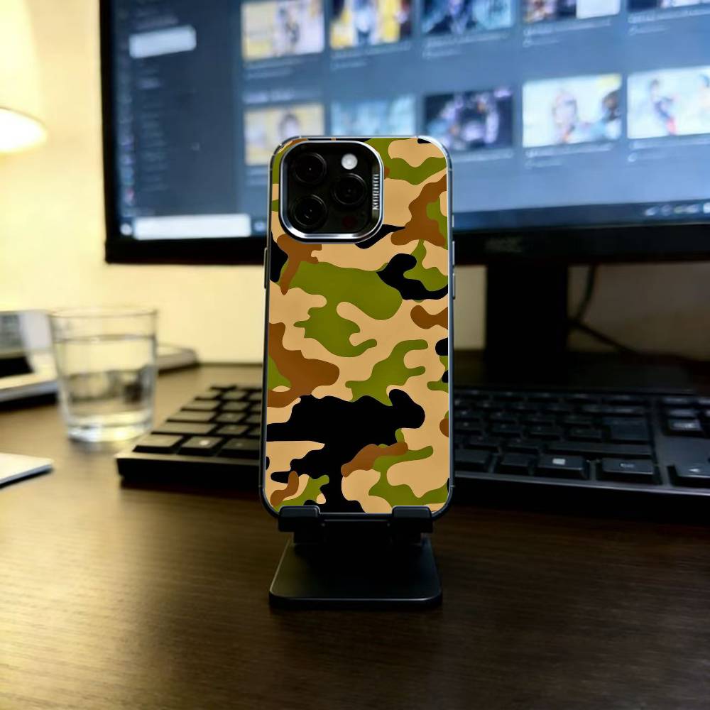 F-Fashion C-Camouflage Handyhülle Für iPhone 17,16,15,14,13,12,11 Plus,Pro Max,XS,Bunte Silberne Handyhülle Funda Cover
