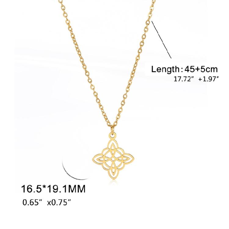Celtic-Knot Pendant Clavicle Chain Unique Witch Knot Necklace for Women Birthday